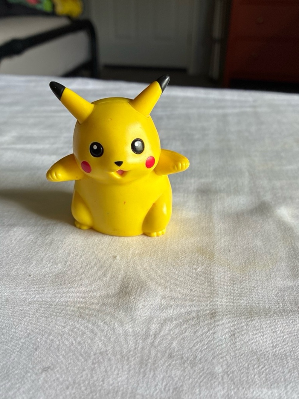 Pokemon Pikachu Yellow Figure with Black Ears and Pink Cheeks